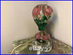 St Clair Glass Paperweight Bubble Lamp / Art Glass Table Lamp #20 pink