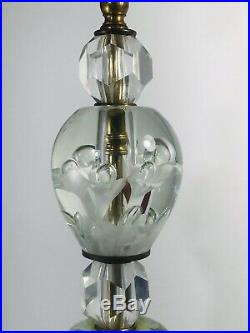 St. Clair Mid-Century Modern Art Glass Lamp Paperweight Bulb Trumpet Flowers