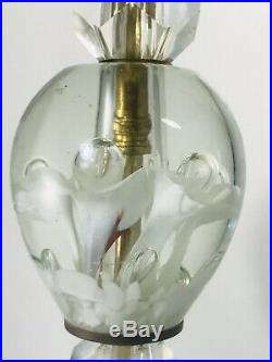 St. Clair Mid-Century Modern Art Glass Lamp Paperweight Bulb Trumpet Flowers