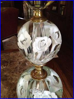 St. Clair Three Tier Art Glass Paperweight Lamp Antique Stunning