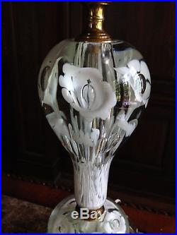 St. Clair Three Tier Art Glass Paperweight Lamp Antique Stunning