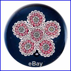 St. Louis 1972 PINK AND WHITE MILLEFIORI DOILIES on Blue Ground L/E