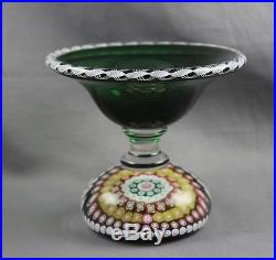 St Louis Crystal Millefiori Wafer Dish Paperweight 1983 Art Glass