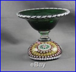 St Louis Crystal Millefiori Wafer Dish Paperweight 1983 Art Glass