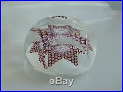St. Saint Louis Faceted Paperweight Millefiori Star White Background EC 1971