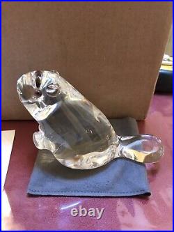 Steuben Art Glass Large Beaver with garnet eyes 5 1/2 # 8359