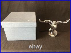 Steuben Glass Eagle on Sphere Wings Figurine Sculpture 8130 James Houston with Box