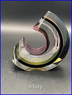 Steven Correia 1989 Dichroic Limited Edition Paperweight 21/250 5.25