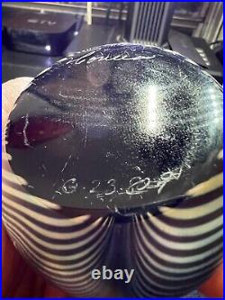 Steven Correia Signed Art Glass Iridescent 3 Paperweight 1980