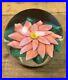 Steven Lundberg Studios Glass Flower Paperweight Signed 1985