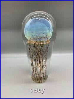 Studio Art Glass Sculpture Rick Satava Large 9 1/2 Passion Moon Jellyfish