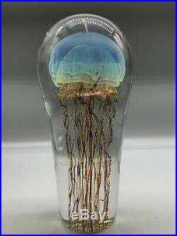 Studio Art Glass Sculpture Rick Satava Large 9 1/2 Passion Moon Jellyfish