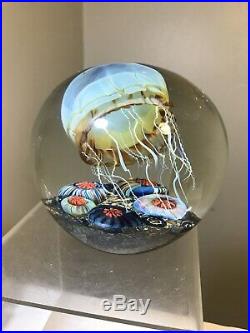 Studio Art Glass Side Swimmer Jellyfish Paperweight Rick Satava