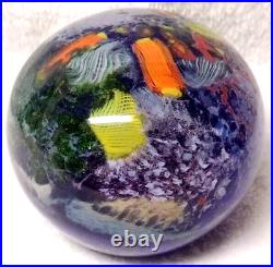 Stunning! Large Drew Ebelhare 1-92 Coral Reef/Ocean Iridescent Glass Paperweight