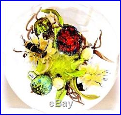 Stunning MAGNUM Paul STANKARD Glass WASP / Floral / ROOT SPIRITS Paperweight ORB