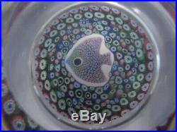 Stunning Rare Whitefriars Millefiori Fish Faceted Paperweight 1976 Cane
