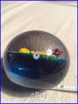 Sunflower and Lady Bug Ken Rosenfeld Paperweight outstanding signed