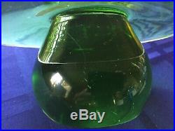 Super Sized Green Art Glass Mushroom Paperweight