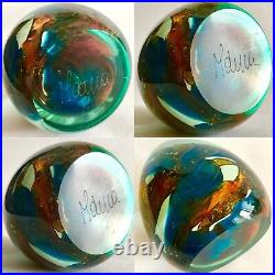 Superb Rare Signed Heavy (850g) Mdina Glass Abstract Design 4/10cm Paperweight