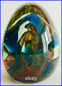 Superb Rare Signed Heavy (850g) Mdina Glass Abstract Design 4/10cm Paperweight