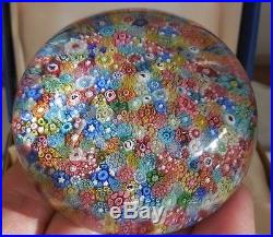 Superb Signed Baccarat French Art Glass Close Packed Millefiori Paperweight 1970
