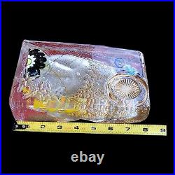 Susan Gott Phoenix Studio Signed Spirit Weight Buddha Face Block Art Glass 8x5