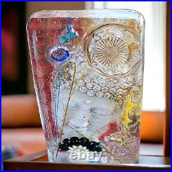 Susan Gott Phoenix Studio Signed Spirit Weight Buddha Face Block Art Glass 8x5