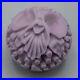 Sylvia Fama Art Glass Paperweight Mauve Orchid Carved 1986 FREE USA SHIPPING