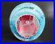 Tom Philabaum 3.4 Vtg 1989 Faceted Blue Pink Art Glass Paperweight (3 Sided)