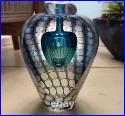 Tom Philabaum Reptilian Iridescent Art Glass Perfume bottle or paper weight