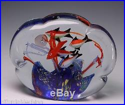 Two MURANO FISH Tank Aquarium Large Art Glass Paperweights PAPERWEIGHT