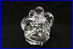 Unique Signed Steuben Crystal Glass Crown Paperweight Figurine # 8138 Art Glass