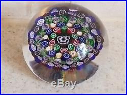 VINTAGE BACCARAT Multicolored CONCENTRIC MILLEFIORI CANES Art Glass PAPERWEIGHT