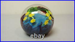 VINTAGE ORIENT & FLUME ART GLASS PAPERWEIGHT with BIRD, SIGNED, DATED 1978