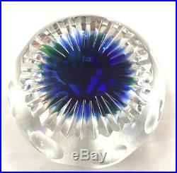 VINTAGE PERTHSHIRE PAPERWEIGHT 3-D BOUQUET LAMPWORK ART GLASS FACETED withBOX RARE