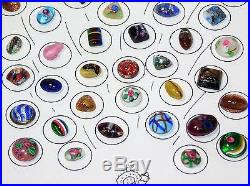 Vtg Atq 42 Goldstone Venetian Millefiori Floral Art Glass Paperweight Buttons