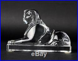 VTG Baccarat France Egyptian Sphinx Art Glass Crystal Paperweight Figurine SAM