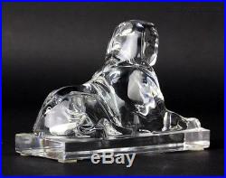 VTG Baccarat France Egyptian Sphinx Art Glass Crystal Paperweight Figurine SAM
