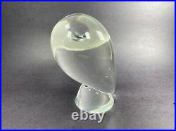 VTGE Mid cent Steuben Glass Crystal Owl By Donald Pollard Figurine Paperweight
