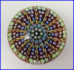 Vintage 1978-1981 Perthshire PP1 Paperweight Red Ground 1-1-1-2-2 Pattern 3