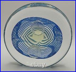 Vintage 1989 Robert Eickholt Art Glass Disc Paperweight Signed