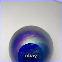 Vintage 1990s Glass Eye Studio GES Neptune Planet Art Glass Ball Paperweight