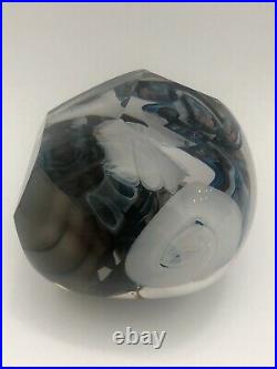 Vintage 1996 Late Owen Pach Faceted Art Glass Paper Weight Flawless And Signed