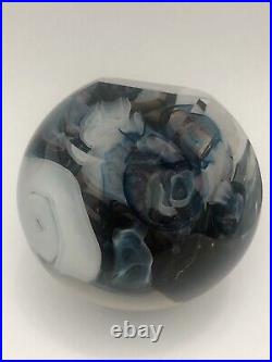 Vintage 1996 Late Owen Pach Faceted Art Glass Paper Weight Flawless And Signed