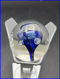 Vintage, ALIEN HEAD Hand Blowen Art Glass Paperweight Signed H Harris