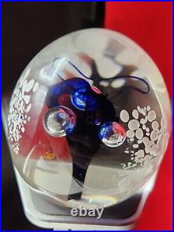 Vintage, ALIEN HEAD Hand Blowen Art Glass Paperweight Signed H Harris