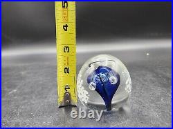 Vintage, ALIEN HEAD Hand Blowen Art Glass Paperweight Signed H Harris