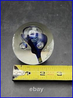 Vintage, ALIEN HEAD Hand Blowen Art Glass Paperweight Signed H Harris