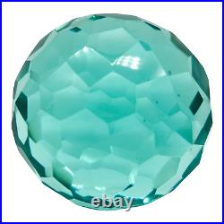 Vintage Aqua Glass Faceted Paperweight