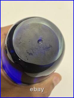 Vintage Art Glass Cobalt Blue Glass Bullet Shape Large Paperweight Unique